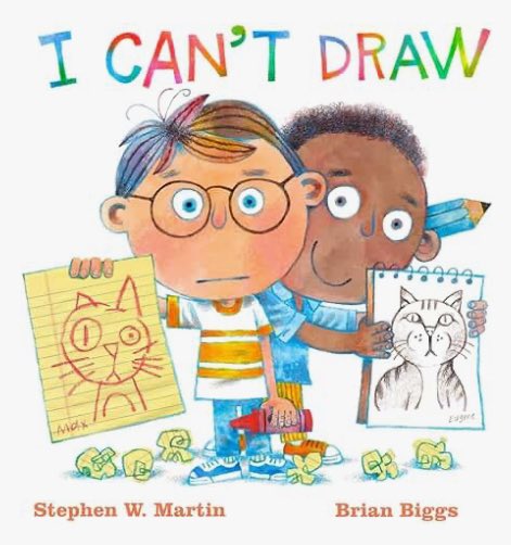 LoriTecler's tweet photo. 1st graders enjoyed I CAN’T DRAW by @Stephen_W_M w/art by Brian Biggs &amp; saw how Eugene was kind &amp; helped Max learn to draw. They followed directions to draw a cat, then drew &amp; wrote about ways they can show kindness to others in person &amp; online. #kidlit #schoollibrary https://t.co/sdfLpTiRvW