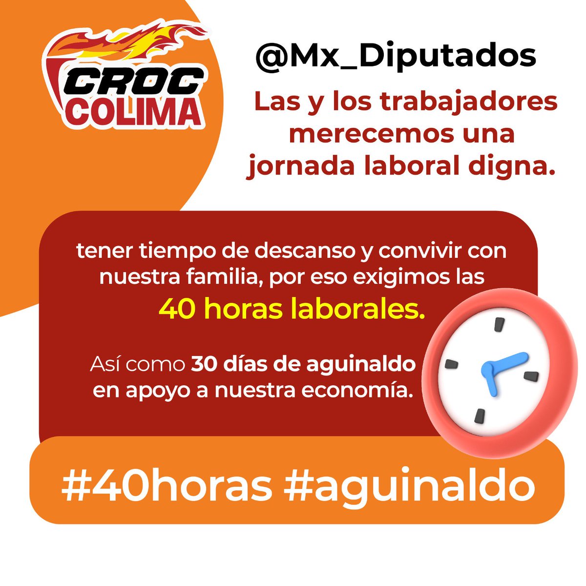 OCroquista's tweet photo. @Mx_Diputados ya dijo nuestra Presidenta @Claudiashein que se aprobará el dictamen de la reducción de la Jornada laboral a 40 horas. #40horasYa

@IsaiasGCroc @davidoq @CROCContigo https://t.co/wpleWTHjoR