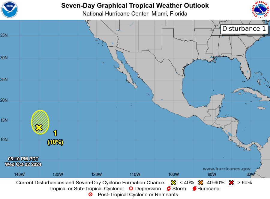 LimWeather's tweet photo. D141 EPAC #HurricaneSeason2024 8pm EDT
New AOI far out to sea has 10% chance to become a TC in 2 and 7 days tho unlikely to become one
#Wxtwitter #Wxx #tropicswx #Hurricaneseason https://t.co/Qx8GQKTo5u