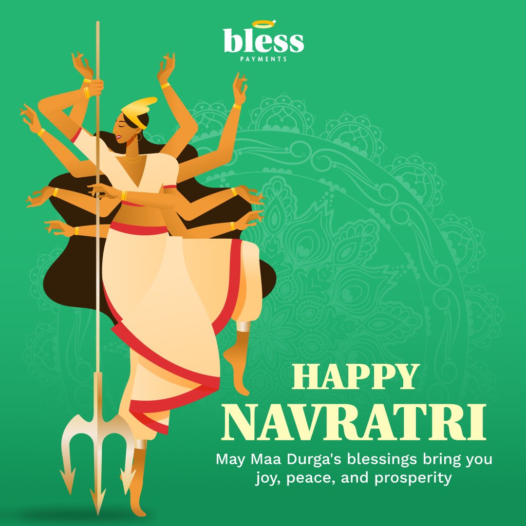 𝗛𝗮𝗽𝗽𝘆 𝗡𝗮𝘃𝗿𝗮𝘁𝗿𝗶! 🌸

May this Navratri bring joy, peace, and harmony to your home and fill your life with endless blessings.

Jai Mata Di!

#blesspayments #familyiseverything #Navratri #MaaDurga