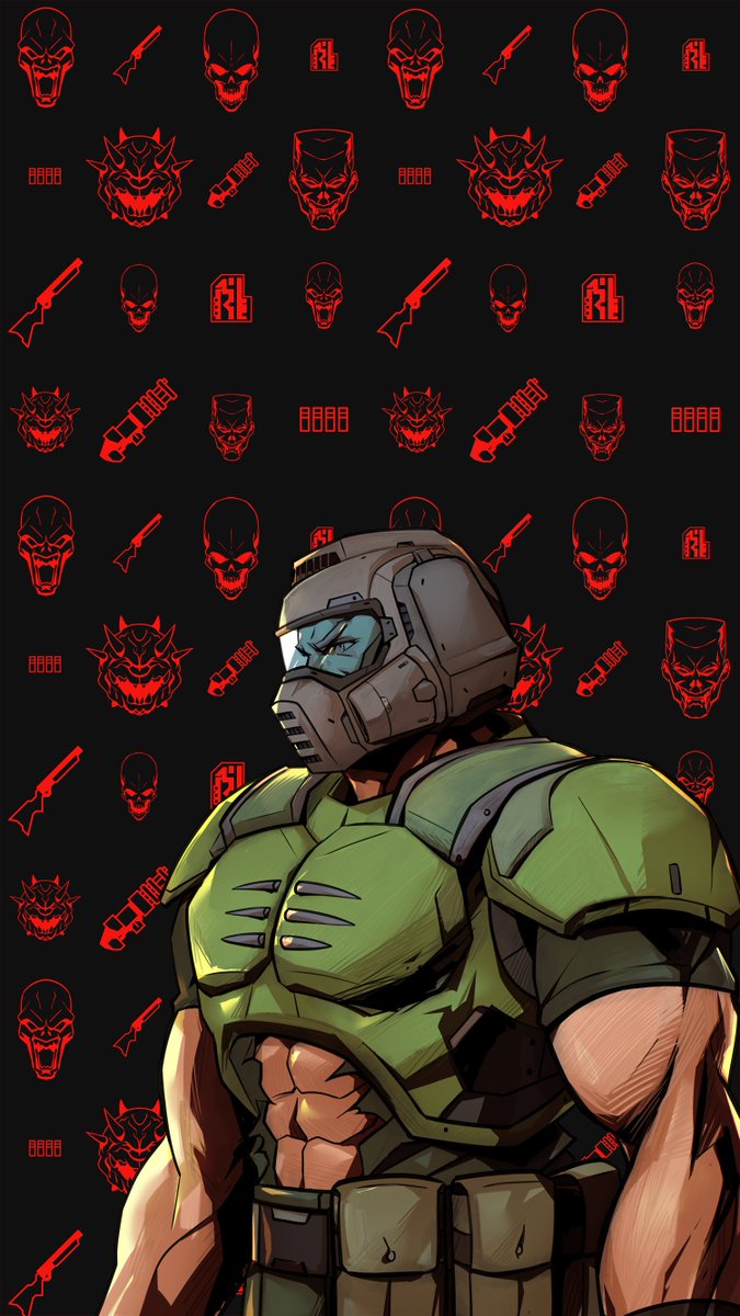 Bethesda_jpn's tweet photo. DOOM IIの30周年を記念して、皆さんの携帯情報端末（PDA）用に新しい壁紙を用意しました 📱 https://t.co/U5BdLZkIXT