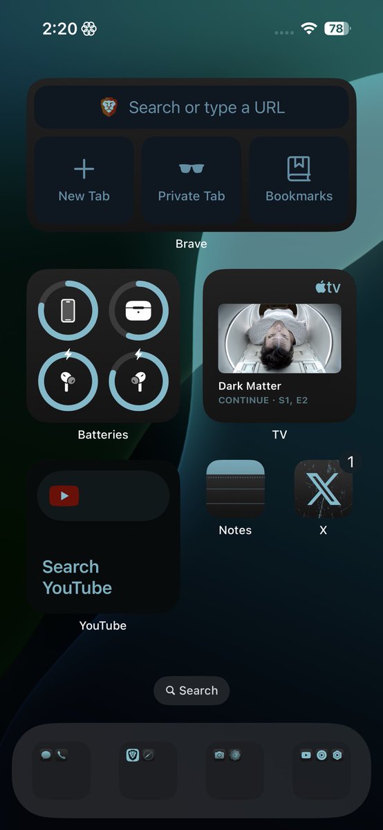 balaji_ravada's tweet image. My Home Screen in iPhone15 
Tint with teal !! What’s yours ? 

Only iPhone homescreens  please….
Dear ‘Androidians’ save your comments for the later :)

#iosusers 
#iphone