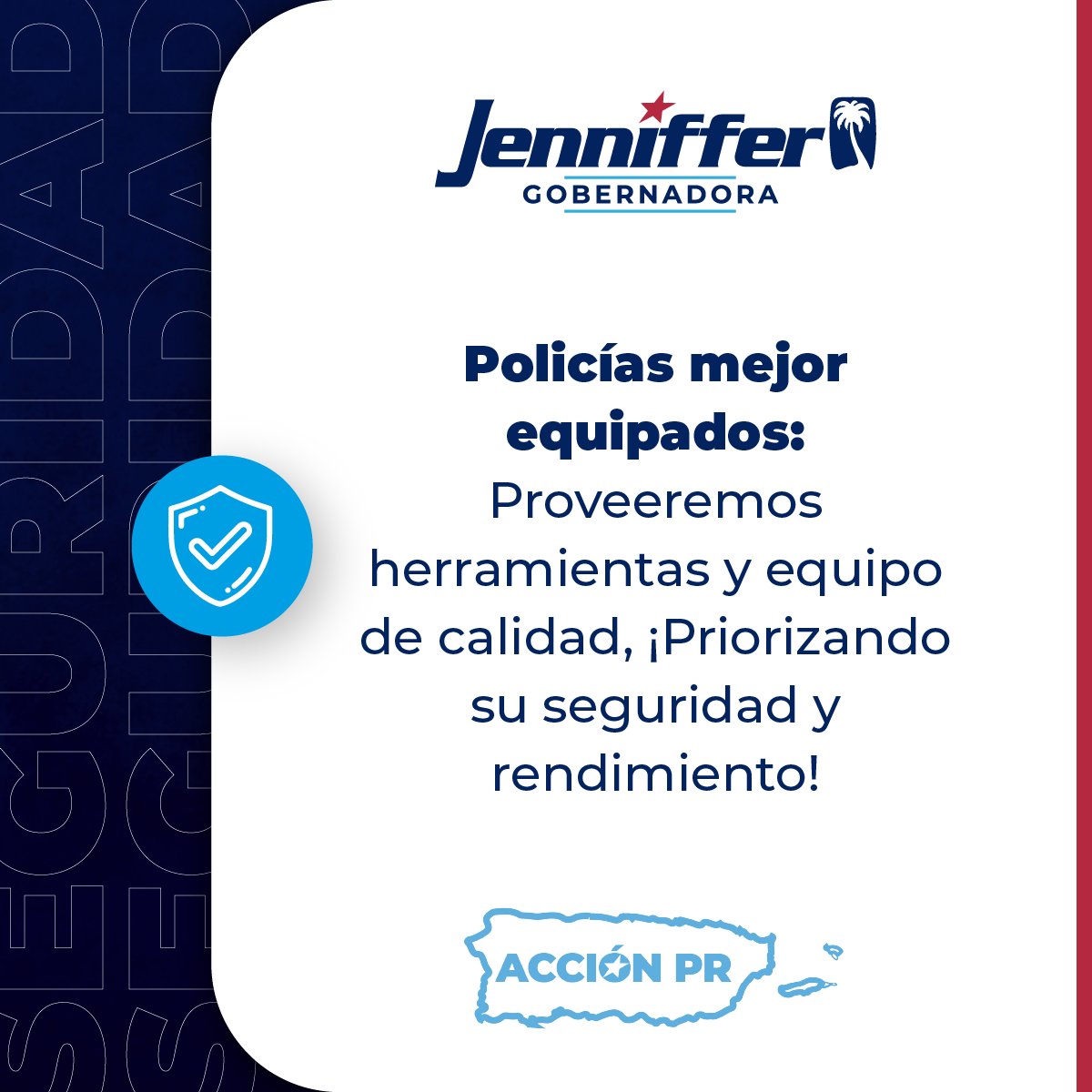 JGO_2024's tweet photo. SEGURIDAD | Aumentaremos la capacitación y los recursos disponibles para nuestros policías a través de alianzas y acuerdos con las agencias federales. Crearemos espacios seguros para atender a las víctimas de violencia domestica fuera del entorno de los cuarteles. Además, asignaremos fiscales especializados a los casos de drogas para maximizar la eficiencia y colaboración y procesarlos rápidamente y sin impunidad.

#AcciónPR #ParaQueGanePR #VotoIntegroPNP #EllaEs #GranDebateGobernación #Decisión2024 

https://t.co/27bAow8M9D