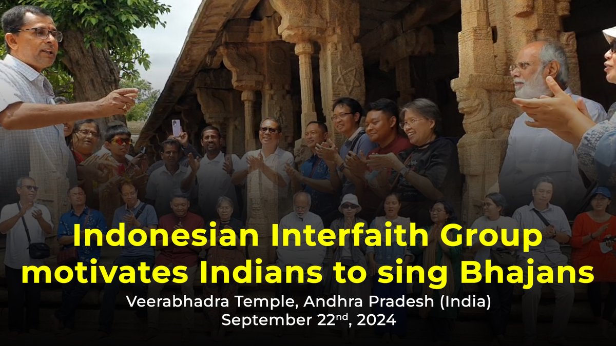 AnandAshram's tweet photo. ▶ https://t.co/jOmQgJnFZt
Reposted @Anand_Krishna_ : An #Interfaith Group from #Indonesia Motivates the #Indians in #AndhraPradesh #VeerabhadraTemple to sing #Bhajans… and the #touristic spot turned into #SacredSpace that it actually was 🙏🏼 #LepakshiTemple #Lepakshi #India https://t.co/vTWOQ3TofI