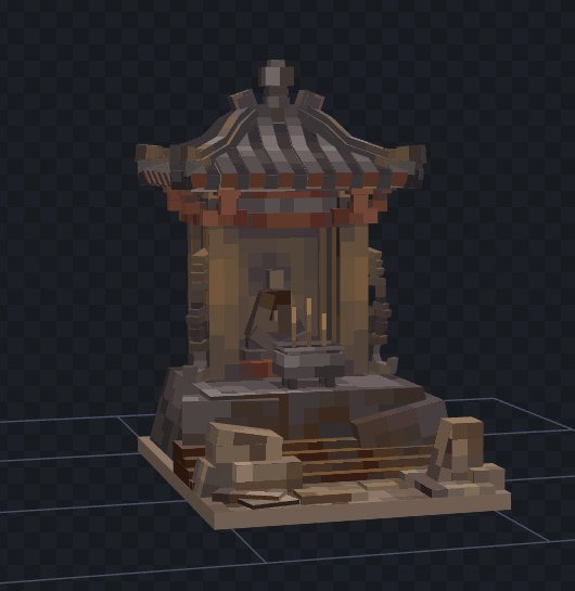 Earth temple finished!
#BlackMythWukong 
#minecraftart 
#Blockbench 
#Pixel