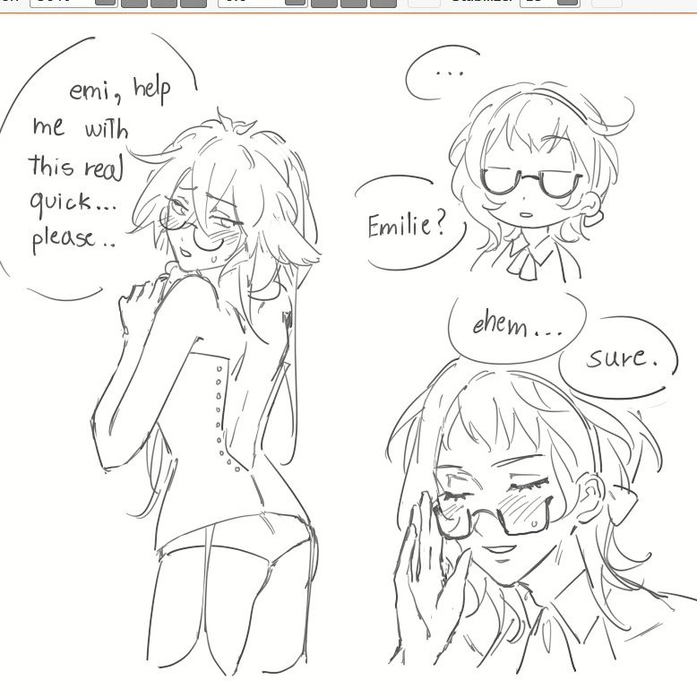 pam0537's tweet photo. #emirose love drawing them being freaky...still a wip!! but i'm too lazy to color this ๐ญ https://t.co/NLzBfYEdBL