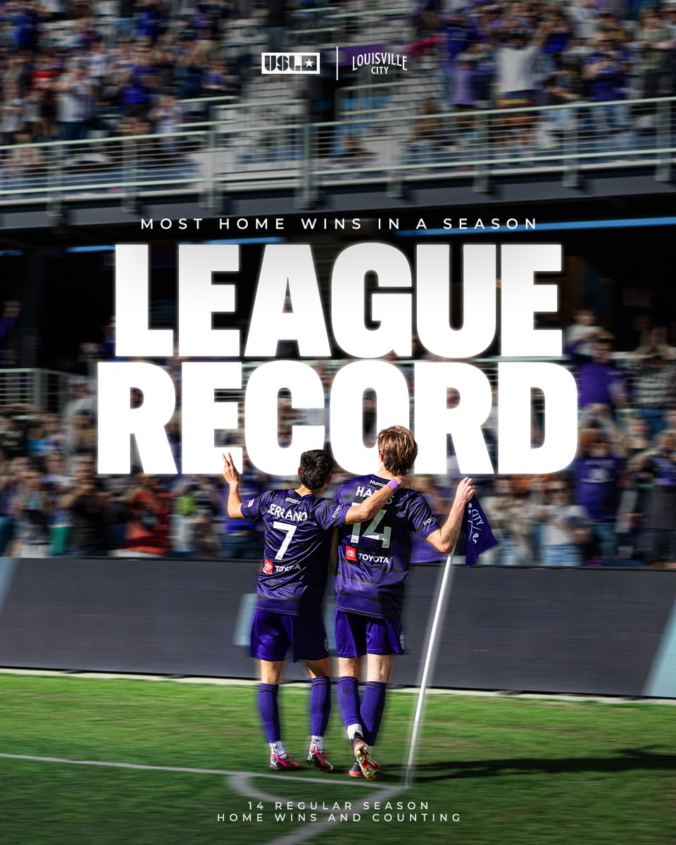 loucityfc's tweet photo. Another one for the record books ✅

Tonight’s victory set a new @USLChampionship record for most home wins in a season! https://t.co/ur9zk7NwEM