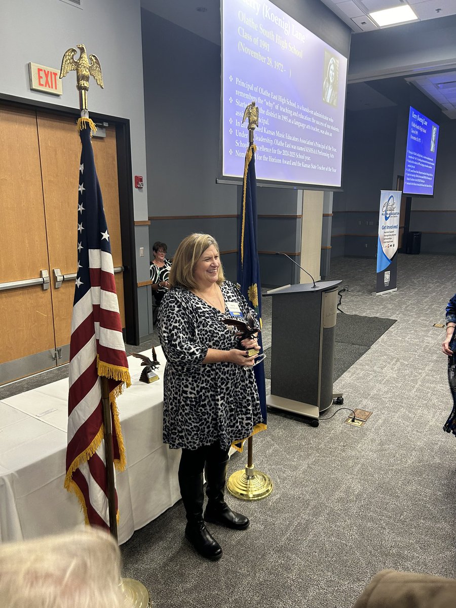 So proud to see my mom and Olathe East high school principal get inducted into the wall of honor for great educators and people. Got some huge shoes to fill in the education department. Love you mom! Well deserved.