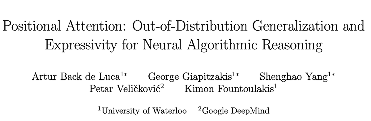 kfountou's tweet image. Positional Attention: Out-of-Distribution Generalization and Expressivity for Neural Algorithmic Reasoning

We propose calculating the attention weights in Transformers using only fixed positional encodings (referred to as positional attention). These positional encodings remain…