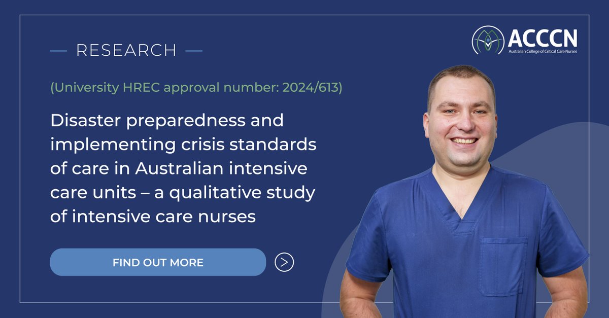 Pandemics &amp; disasters put immense pressure on ICUs. A Griffith University study explores what ICU nurses see as top priorities for disaster preparedness. Find out more - ow.ly/CE6N50TBR0E

#Healthcare #Nursing