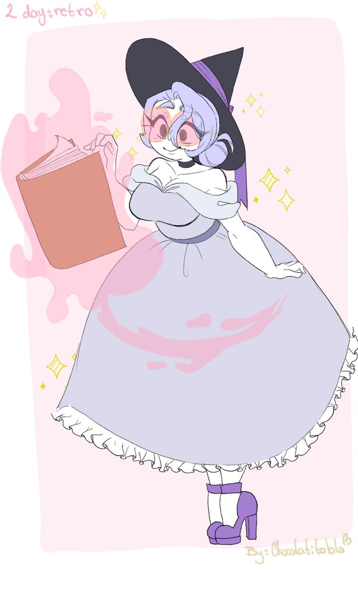 [Second day✌🏽: Retro✨️🔮]

#OC #digitalart #digitaldrawing  #inktober2024 #Witchtober2024