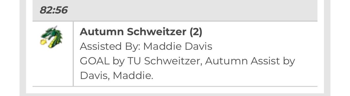 Congratulations to <a href="/maddiedavis2024/">Maddie Davis</a> on getting her first collegiate assist at Tiffin! 👏🏻