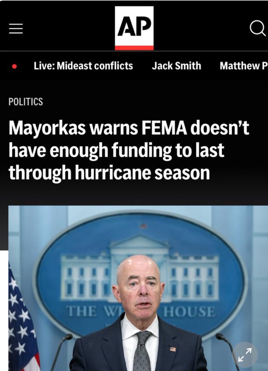 This is easy.

Mayorkas and FEMA — immediately stop spending money on illegal immigration resettlement and redirect those funds to areas hit by the hurricane.

Put Americans first.