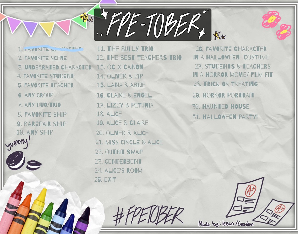 ok im joining this to gain motivation and I'm sort of late yeah 

day 1 fpe tober. Oliver colored with a different pallet #fpetober