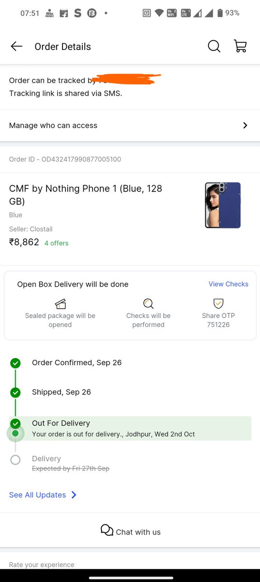 khushendra's tweet photo. @Flipkart @flipkartsupport The order has been out for delivery since 27 September but still not delivered. I want payment refund back. Ridiculous delivery services by Flipkart and no accountability and no resolution or response from customer service despite numerous complaints. https://t.co/5CvHLj52ID