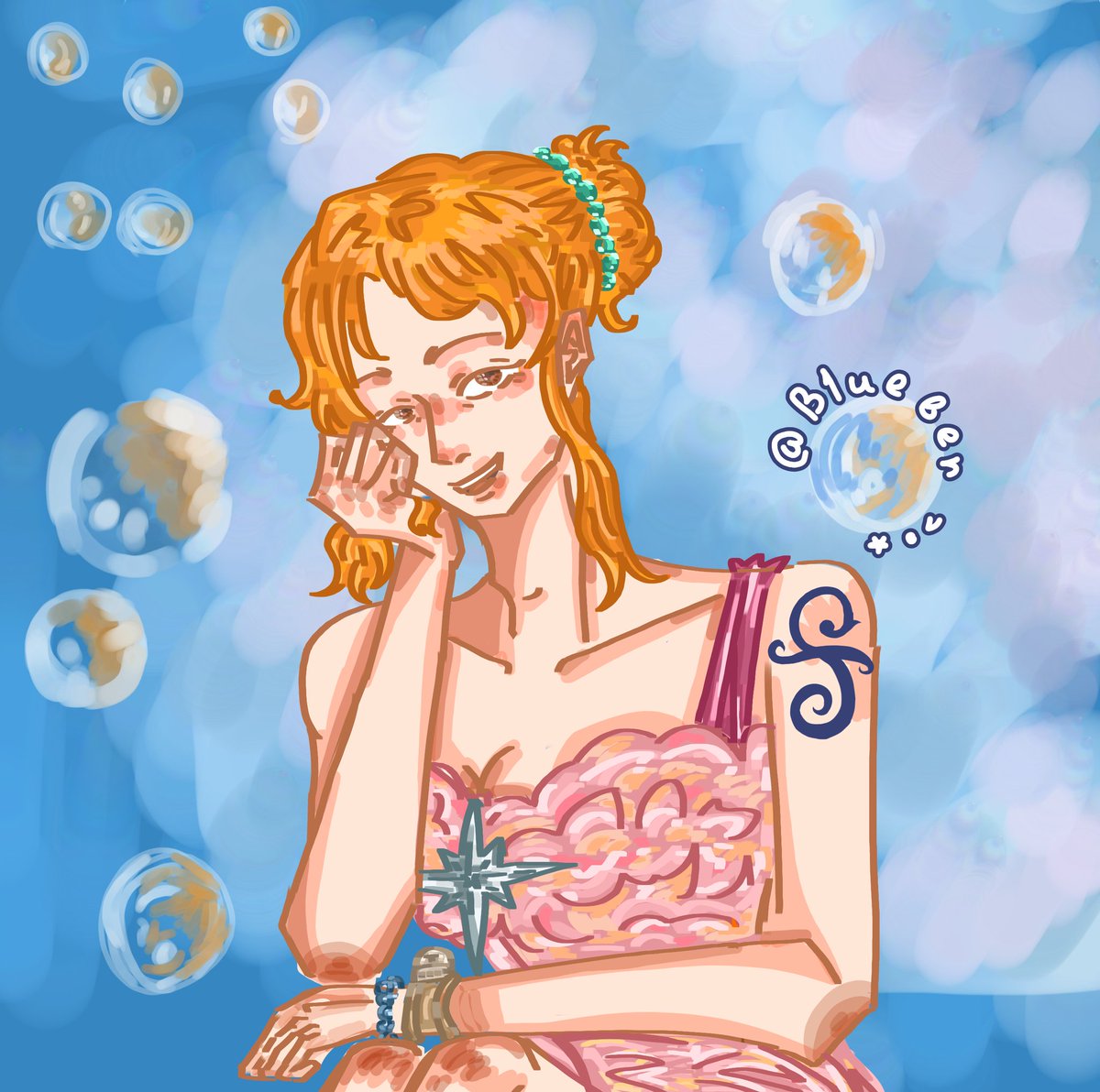 Shenkyi's tweet photo. —★,,Sorryy, I forgot to post spoiler and full art😔😔 Anyway, she's my mother 

#onepiece #nami https://t.co/ayWRTOuxWv
