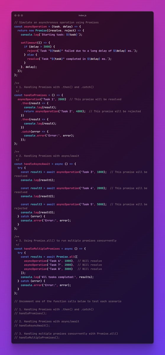 AaryanBajaj18's tweet image. JavaScript Promises and async/await in single sheet💡