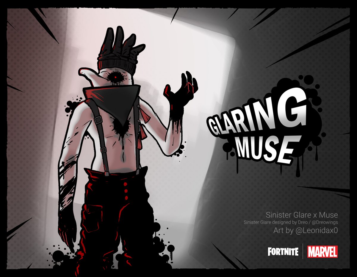 leonidax0's tweet image. GLARING MUSE 🔴👁🗨
A remix of @Dreowings and Muse, perfect for Fortnitemares x Marvel!
#FortniteArt