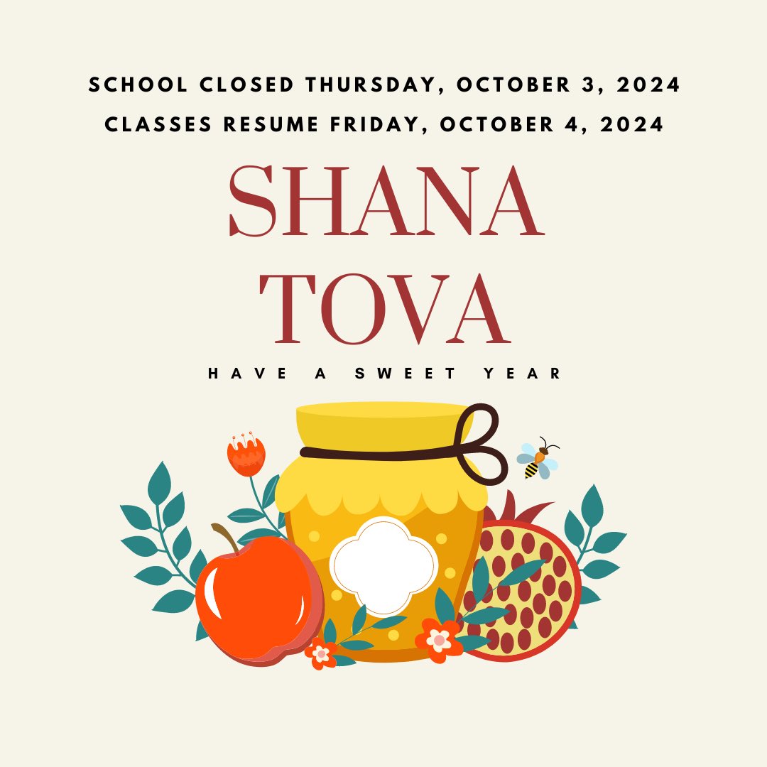 Shanah tova to all who celebrate!  Please remember, no classes on Thursday, but we look forward to seeing everyone on Friday!!!