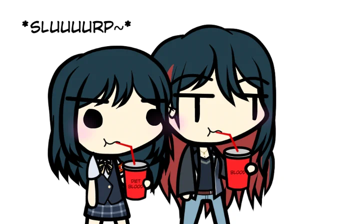 Mifune's Month - Day 3 (Today's Maru - Day 217) mifune sisters drinks blood slurp slurp