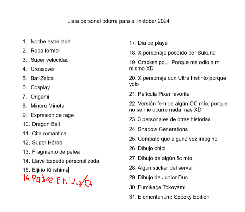 Ya se que ya paso el primero de Octubre, pero vale madres XD

Decidí participar en el Inktober de este año con una lista personalizada. Este es el del 2do dia, y aprovecho para presentarles a 2 de mis OCs, Tomaru Shurui y Fyra Fazomusu
#inktober2024 #dibujodigital