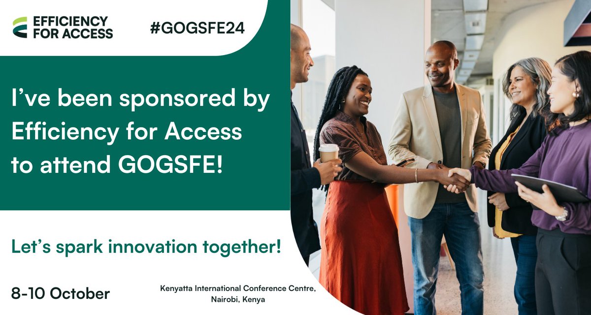 Tushar Devidayal (@tdevidayal) on Twitter photo I’m attending #GOGSFE24 in Nairobi, 8-10 October, sponsored by <a href="/EforA_Coalition/">Efficiency for Access</a>!
See you there! offgridsolarforum.org/page/3559531/r… I’m attending #GOGSFE24 in Nairobi, 8-10 October, sponsored by <a href="/EforA_Coalition/">Efficiency for Access</a>!
See you there! offgridsolarforum.org/page/3559531/r…