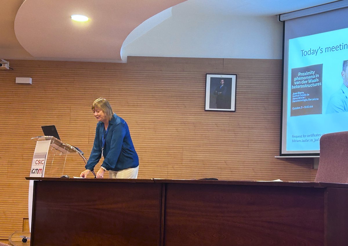 Group of Nanomagnetism and Magnetization Processes (@nanomagmapro) on Twitter photo Today at the <a href="/icmm_csic/">Instituto de Ciencia de Materiales Madrid - CSIC</a> we have the Workshop of the Spanish Network on Spintronics.
Oksana Chubykalo-Fesenko is the Network coordinator Today at the <a href="/icmm_csic/">Instituto de Ciencia de Materiales Madrid - CSIC</a> we have the Workshop of the Spanish Network on Spintronics.
Oksana Chubykalo-Fesenko is the Network coordinator
