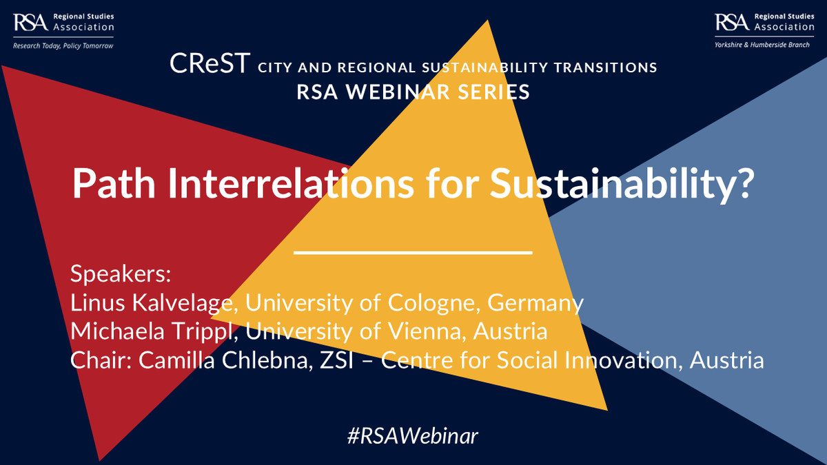 Regional Studies Association (@regstud) on Twitter photo 🚨One week until the next installment of the CREST #RSAWebinar Series🚨
➡️Path Interrelations for Sustainability?
⏰10 October 12pm BST / 1pm CEST
📢 <a href="/KalvelageLinus/">Linus Kalvelage</a> <a href="/Michaela_Trippl/">Michaela Trippl</a>
🪑 Camilla Chlebna
For further info & to register: bit.ly/crest2024
🔁😊 🚨One week until the next installment of the CREST #RSAWebinar Series🚨
➡️Path Interrelations for Sustainability?
⏰10 October 12pm BST / 1pm CEST
📢 <a href="/KalvelageLinus/">Linus Kalvelage</a> <a href="/Michaela_Trippl/">Michaela Trippl</a>
🪑 Camilla Chlebna
For further info & to register: bit.ly/crest2024
🔁😊