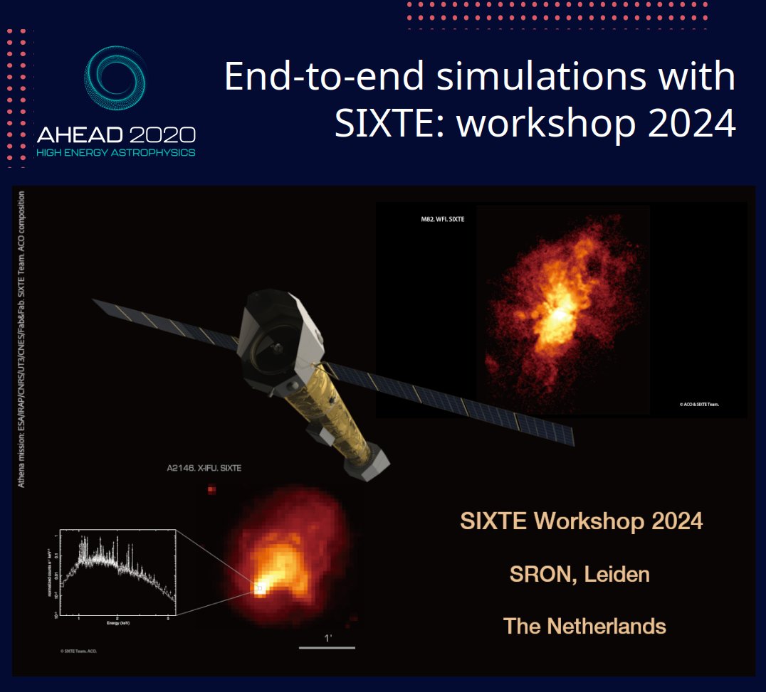 AHEAD2020 - Activities In High Energy Astrophysics (@ahead2020) on Twitter photo 📣 End-to-end #simulations with #SIXTE: #workshop 2024!
🏛️ <a href="/SRON_Space/">SRON Space Research</a> - Leiden (the Netherlands)
🗓️ 6th to 8th 2024
ℹ️ ahead.astro.noa.gr/?p=3125
#xrays <a href="/REA_research/">European Research Executive Agency</a> #astronomy #astrophysics #space 📣 End-to-end #simulations with #SIXTE: #workshop 2024!
🏛️ <a href="/SRON_Space/">SRON Space Research</a> - Leiden (the Netherlands)
🗓️ 6th to 8th 2024
ℹ️ ahead.astro.noa.gr/?p=3125
#xrays <a href="/REA_research/">European Research Executive Agency</a> #astronomy #astrophysics #space