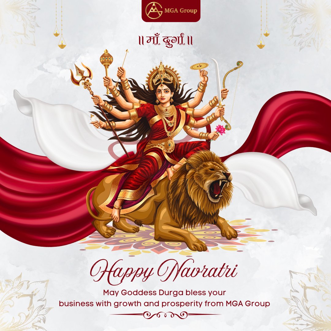 CAofficeMGA's tweet photo. Celebrating the spirit of Navratri with the blessings of Goddess Durga! 🌸✨
May this festive season bring health, prosperity, and success to all.
Happy Navratri from MGA Group – empowering businesses with strength and growth. 🙏💼 #HappyNavratri #BusinessGrowth #MGAGroup #Festiv https://t.co/2iy0iTChxp