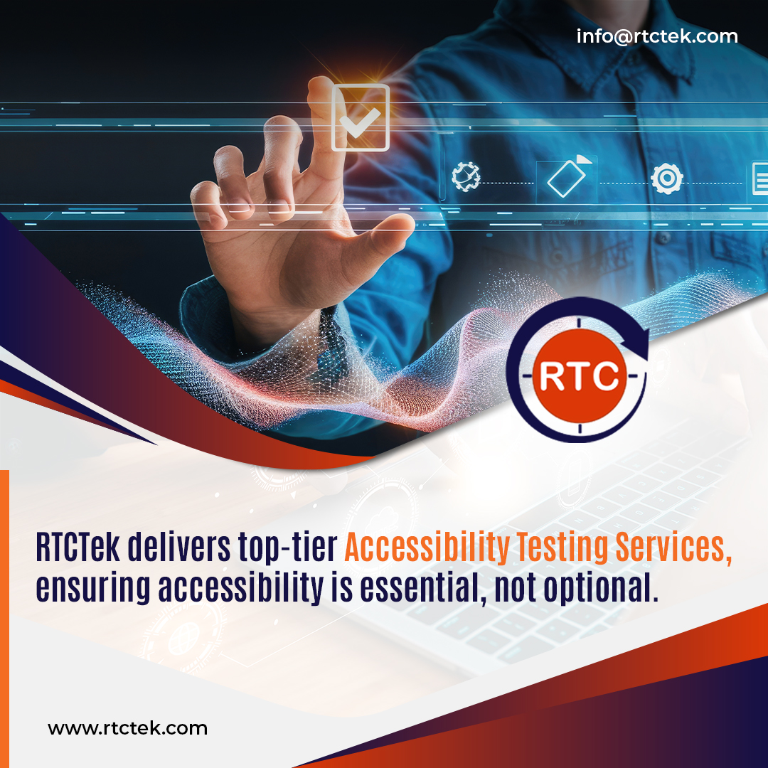 RtcTek's tweet image. Ensuring everyone can interact with digital platforms is a core requirement for businesses today. Round The Clock Technologies delivers #AccessibilityTestingServices to help organizations align with critical standards like WCAG, ADA, and Section 508.