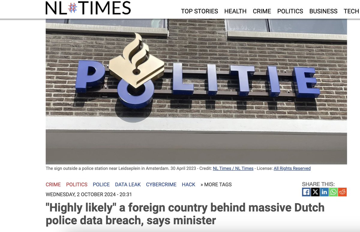 Another one bites the dust 🎯

Yet another data breach adds to the growing list this year. This time, the names and contact details of 65,000 Dutch police officers were exposed.

Isn’t it time we rethink how we secure information? 

Source:eu1.hubs.ly/H0cPSXg0