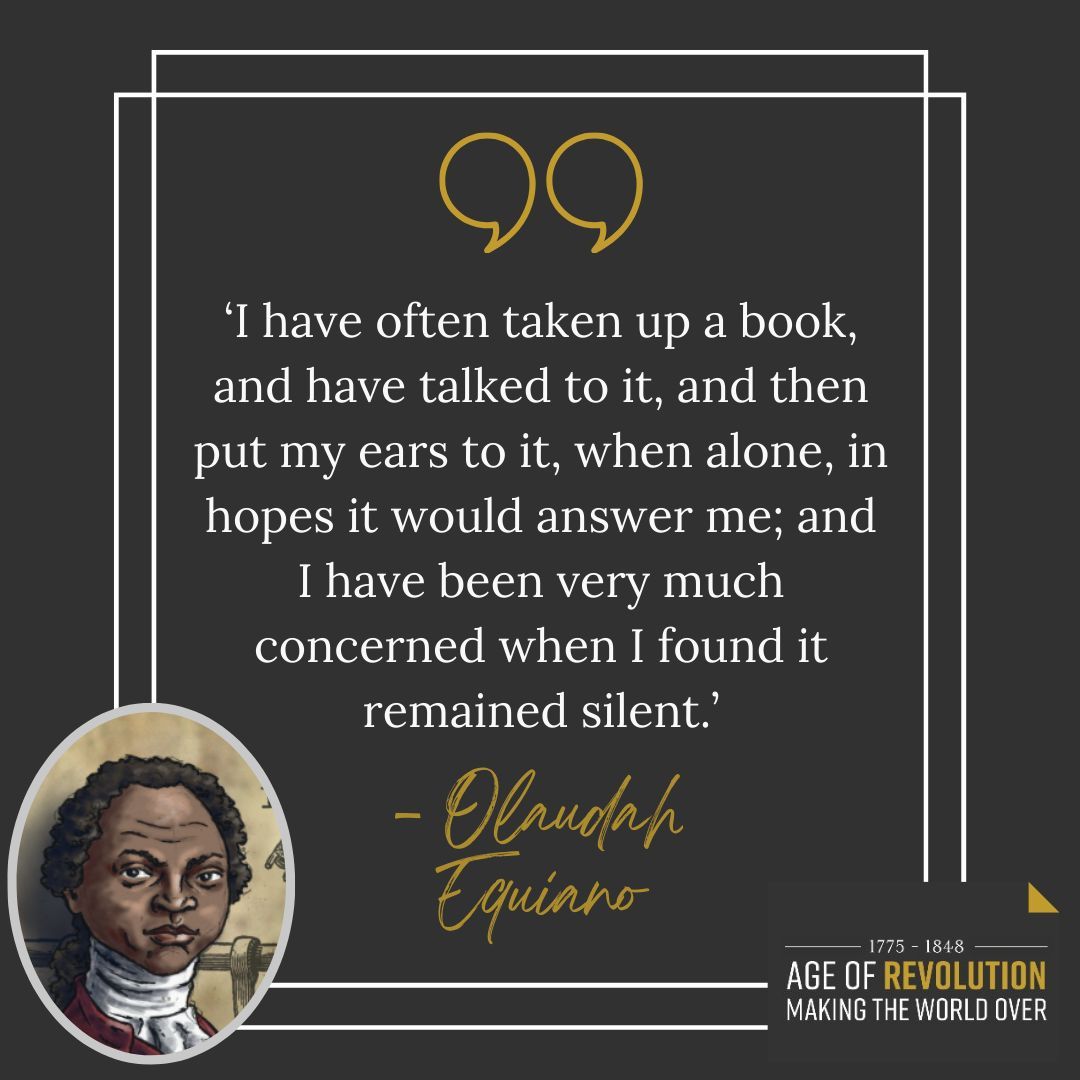 Age of Revolution (@waterloo200org) on Twitter photo #ThursdayThoughts from Olaudah Equiano 🧠 #AgeOfRevSchools #ThursdayThoughts from Olaudah Equiano 🧠 #AgeOfRevSchools