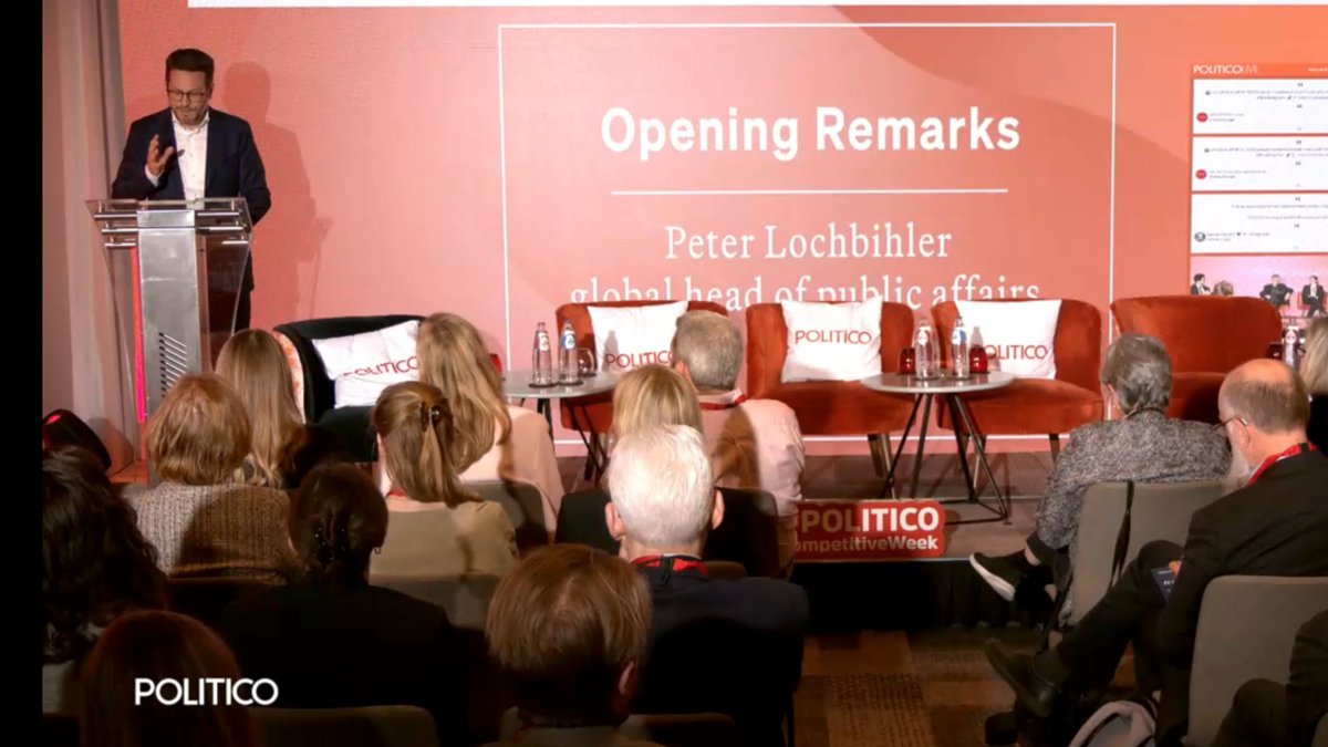 bookingcomPA's tweet photo. "We need to overcome a mindset of small vs big and old vs new.
We need more global champions made in 🇪🇺 who develop innovation ecosystems around them and inspire startups/SMEs to live &amp; breathe innovation."
- opening remarks by @peterlochbihler at #POLITICOCompetitiveWeek https://t.co/htY31yd2Mz
