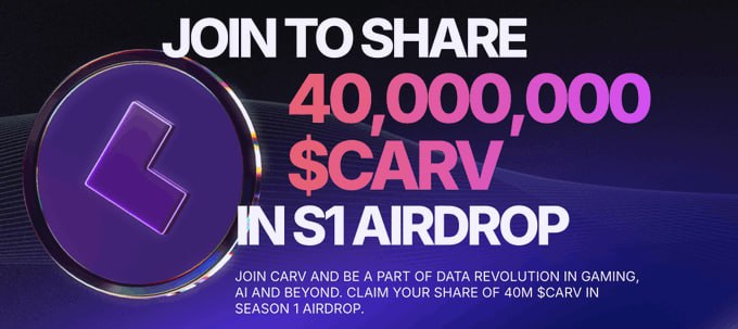 CARV Season 1 Airdrop is LIVE! 🎁

With 40,000,000 $CARV in the pool, it is time we reward our vibrant community for their dedication and support!

Airdrop Claim Page: airdrop.corv.xyz

• Snapshots have been taken
• Airdrop claimable NOW

Don't miss out – turn on 🔔 for