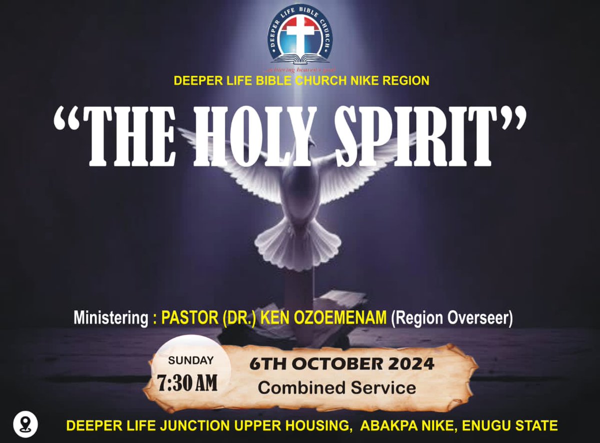 Dclm_NikeRegion's tweet photo. "The Holy Spirit" 🔥 
Just 3 Days To Go...
Don't sleep on this. Make it a date to come. https://t.co/DWcaanS0Xf