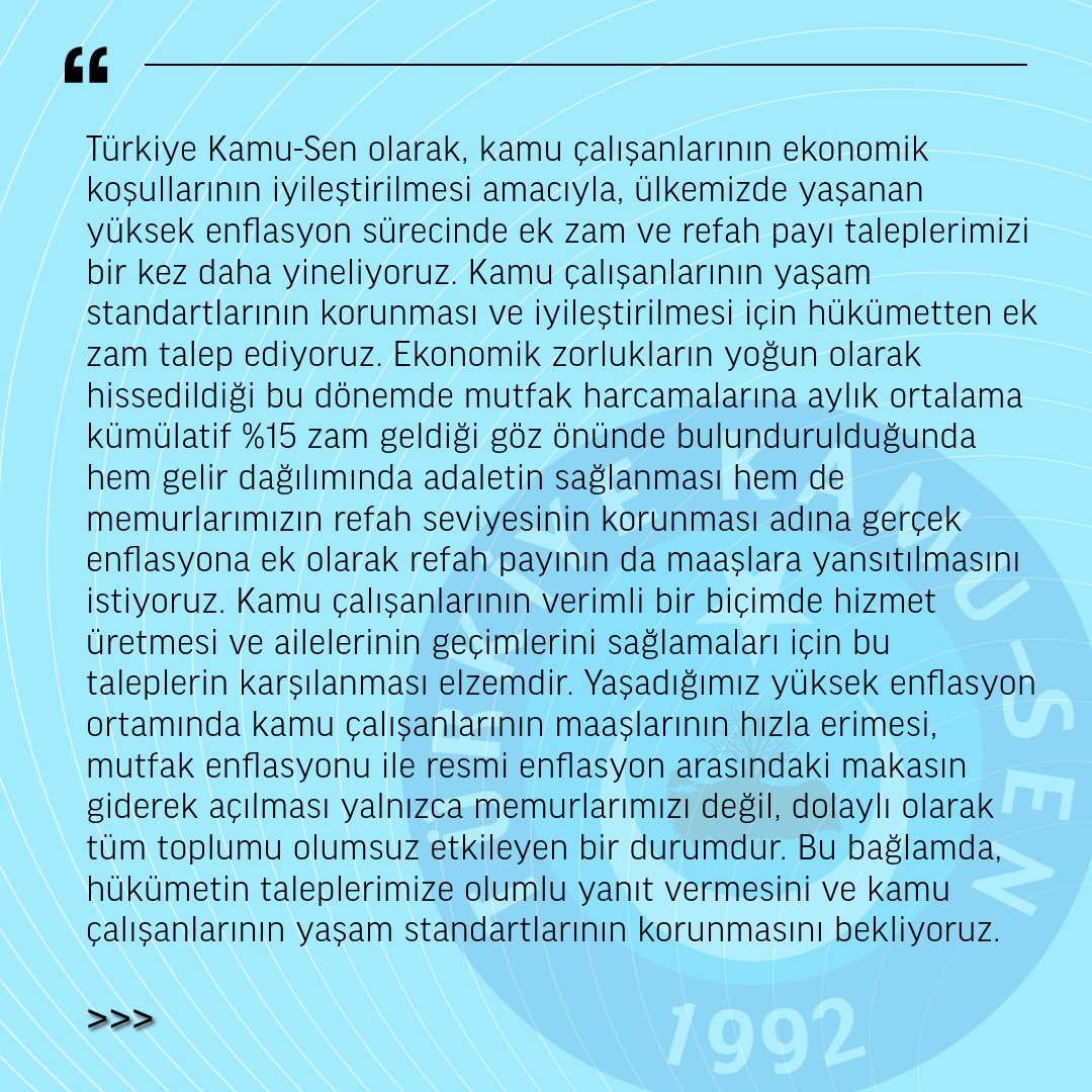 Ek zam ve refah payı olmadan memurun rahata ermesi mümkün değildir!