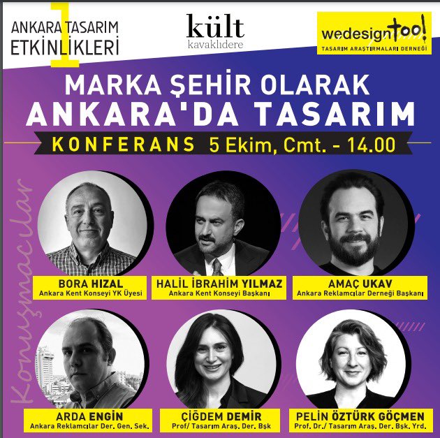 MARKA ŞEHİR ANKARA!

Ankara Kent Konseyi Başkanı Halil İbrahim Yılmaz, Tasarım Araştırmaları Derneği’nin düzenlediği “Marka Şehir Olarak Ankara’da Tasarım” konferansında “Kentleşme ve Marka Şehir Olma” başlıklı konuşmasıyla yer alacak.

Konferansın diğer konuşmacıları ise:

-