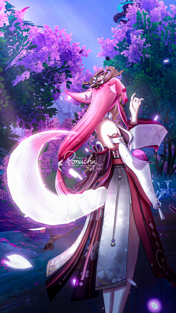 ︎︎
『やっと尻尾が見えた…じゃと？』

#原神  #原神写真部 #GenshinImpact  
#八重神子 #YaeMiko