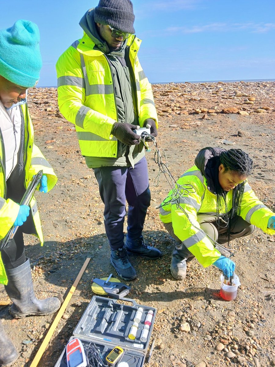 Three of our Environmental Management master's students spent the day sampling acid leachate ponds at Dawdon Beach, addressing local environmental issues. The journey to solutions starts here! 🌍 #Sustainability #EnvironmentalScience #TeessideUniversity