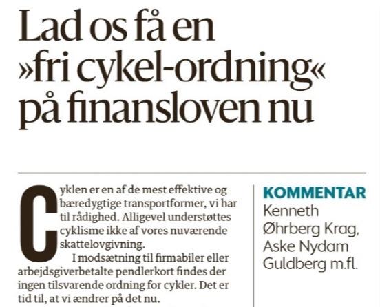 Cykling er i tilbagegang. Danmark har skattefordele til firmabiler og pendlerkort, men ikke cykler. Modsat nabolande. Politisk flertal siger, de vil ændre det. Så lad os få det gjort på denne finanslov, siger vi fra industriarbejdere, akademikere og arbejdspladser #dktrp #dkgreen