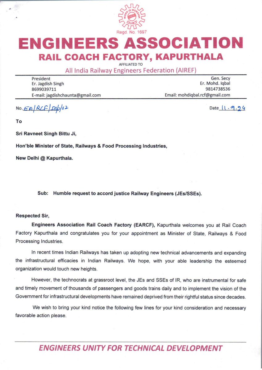 All India Railway Engineers Federation tweet media