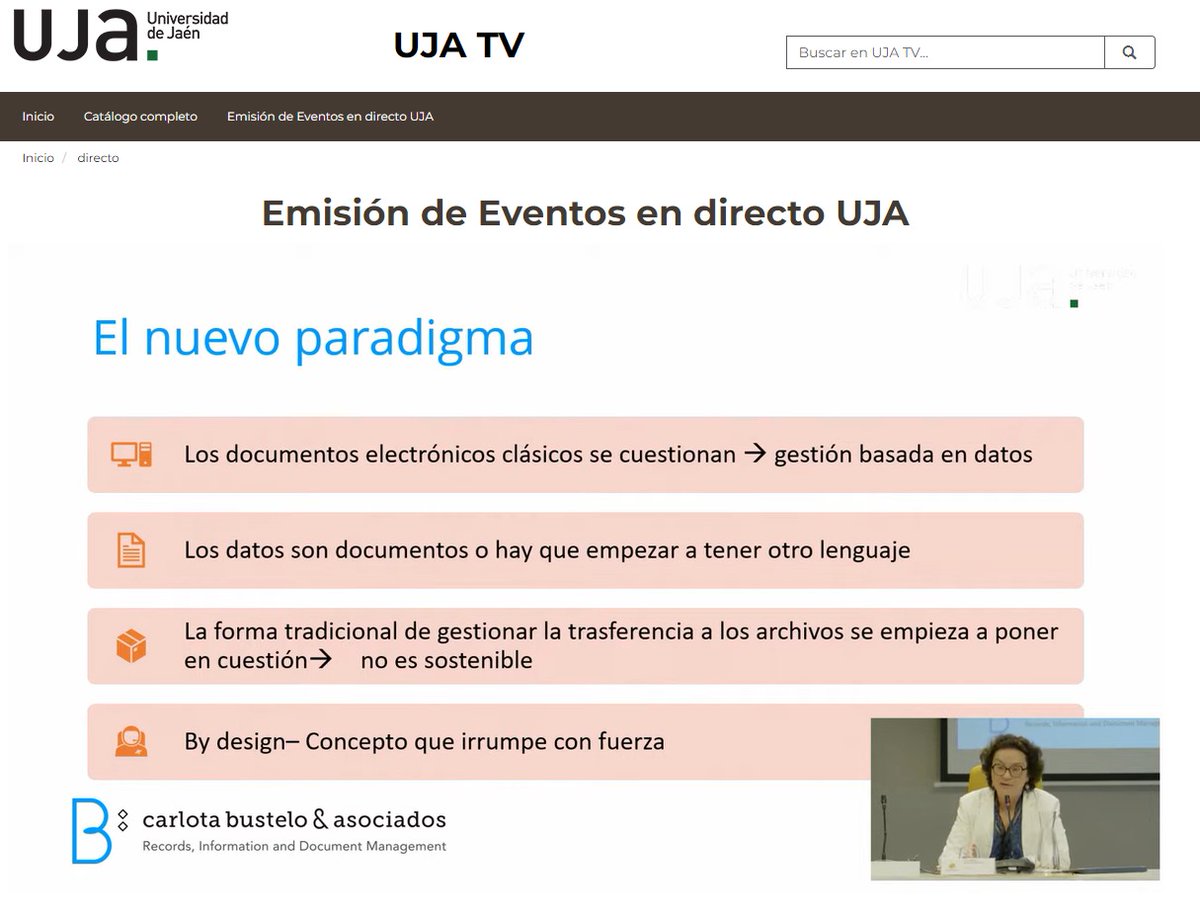 <a href="/archivogralual/">Archivo General Universidad de Almería</a> <a href="/ArchivoUCA/">Archivo de la Universidad de Cádiz</a> <a href="/ArchivoUGR/">Archivo UGR</a> <a href="/archivounizar/">Archivo Universitario de Zaragoza</a> <a href="/ArchivoUCLM/">ARCHIVO UCLM_ES</a> <a href="/ArxiuUB/">Arxiu UB</a> <a href="/UdLarxiu/">UdL Arxiu</a> <a href="/GDiArxiuUVic/">SGDAiR UVic-UCC</a> <a href="/UOCarxiu/">UOCarxiu</a> <a href="/ArxiuUPC/">ArxiuUPC</a> <a href="/Archivo_UCM/">Archivo Universidad Complutense</a> <a href="/archivo_uah/">Archivo UAH</a> <a href="/ArchivoUNAV/">Archivo General UNAV</a> <a href="/ArchivoUA/">Archivo General de la Universidad de Alicante</a> <a href="/ArchivoUmh/">ArchivoUMH</a> <a href="/SBDArxiu/">Arxiu històric UIB</a> <a href="/carlotabustelo/">Carlota Bustelo</a> <a href="/ujaen/">Universidad de Jaén</a> <a href="/isostandards/">ISO</a> <a href="/ETSI_STANDARDS/">ETSI</a> Emitiendo en directo 👇 
tv.ujaen.es/directo

#XXIXJornadasCAU
#30AñosCAU