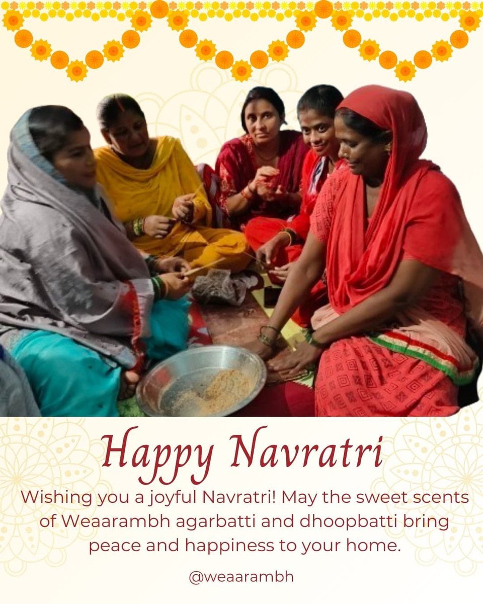 weaarambh's tweet photo. Navratri is a time of devotion and celebration. This festive season,elevate your puja rituals with Weaarambh's eco-friendly incense sticks, handcrafted from temple flowers. 🌸✨
#weaarambh https://t.co/khrAHaxKUU