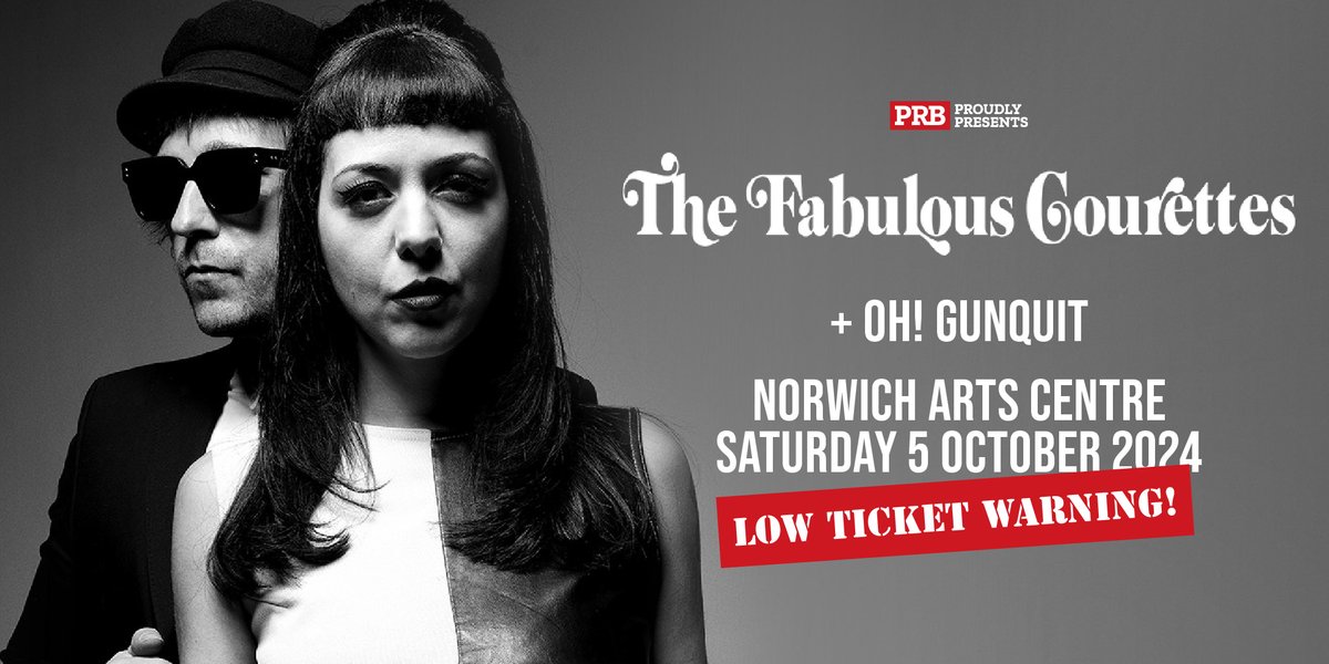 PRB Presents (@prbpresents) on Twitter photo Norwich! Last few tickets left for <a href="/thecourettes/">The Courettes</a> show with <a href="/OhGunquit/">OH! GUNQUIT</a> at <a href="/NorwichArtCentr/">Norwich Arts Centre</a> this Saturday.
If you don't what to miss out buy yours now from bit.ly/CourettesNorwi… Norwich! Last few tickets left for <a href="/thecourettes/">The Courettes</a> show with <a href="/OhGunquit/">OH! GUNQUIT</a> at <a href="/NorwichArtCentr/">Norwich Arts Centre</a> this Saturday.
If you don't what to miss out buy yours now from bit.ly/CourettesNorwi…