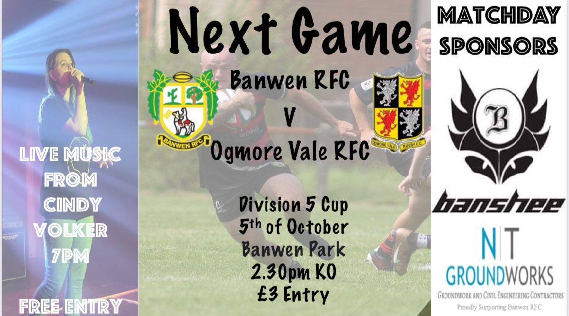 BanwenRFC's tweet photo. It's cup weekend and another home game for the boys. The ever impressive Cindy Volker takes the stage at 7pm. #villagerugby #blackdragons #cupweekend https://t.co/f377kegcaH