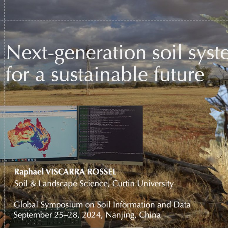 CurtinEandA's tweet photo. Prof Viscarra Rossel (@raphvr) delivered the keynote, "Next-Gen Soil Systems for a Sustainable Future," at the Global Symposium on Soil Info & Data🌏
Discover more at: https://t.co/GD0RD4Fj3X
#GSID24 #SoilScience #Sustainability #curtinuniversity https://t.co/mmKffdarxX