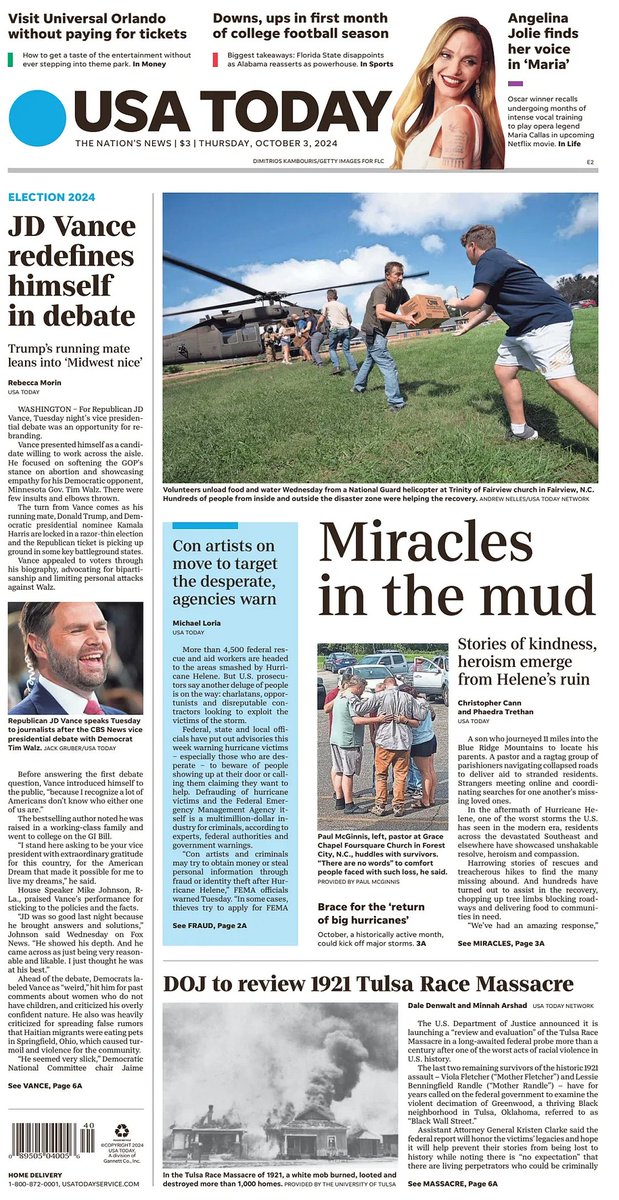 π΅ππππ πΏππππ πππππ’ π° (@ukpapers) on Twitter photo πΊπΈ Miracles In The Mud
β«Heroes, helping hands emerge from Hurricane Helene aftermath
β«<a href="/Chris__Cann/">Christopher Cann</a> <a href="/wordsbyphaedra/">Phaedra Trethan</a>
πis.gd/n3vRTTπ
#frontpagestoday #USA <a href="/USATODAY/">USA TODAY</a> πΊπΈ πΊπΈ Miracles In The Mud
β«Heroes, helping hands emerge from Hurricane Helene aftermath
β«<a href="/Chris__Cann/">Christopher Cann</a> <a href="/wordsbyphaedra/">Phaedra Trethan</a>
πis.gd/n3vRTTπ
#frontpagestoday #USA <a href="/USATODAY/">USA TODAY</a> πΊπΈ