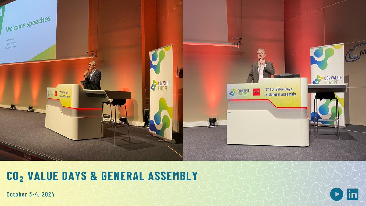 🎊The 8th CO2 Value Days &amp; General Assembly officially opened by our Chairperson <a href="/WalterEevers/">Walter Eevers</a> &amp; <a href="/CEA_Officiel/">CEA</a>'s Director Francois Legalland.

🤝150+ representatives from industries, SMEs, universities, associations, &amp; #CCU clusters are here to collaborate for the next 2 days.