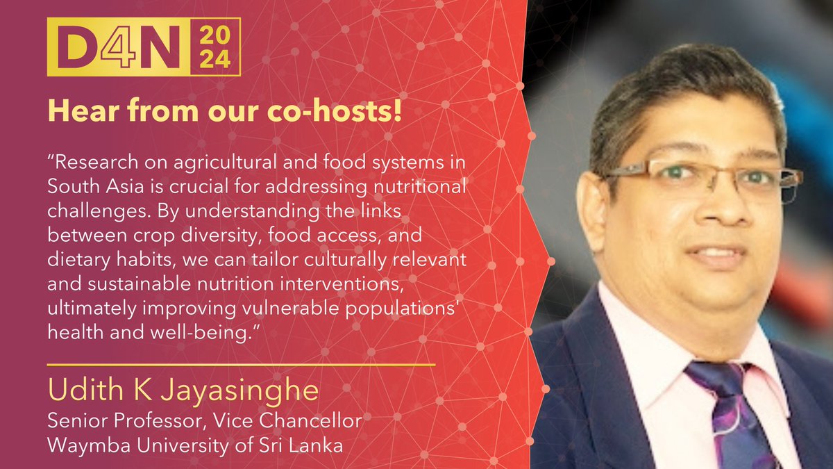 Initiative TAFSSA (@onecgiar_tafssa) on Twitter photo 🚨Hear 4m our co-host <a href="/WYBofficial/">Wayamba University of Sri Lanka</a>!
❓How can research on #agricultural & #FoodSystems contribute to better implementation of #nutrition interventions in #SouthAsia?
#D4N2024 conference in 🇱🇰 & online!
📅 3-5 Dec, 2024
👉 bit.ly/D4N2024_regist… 🚨Hear 4m our co-host <a href="/WYBofficial/">Wayamba University of Sri Lanka</a>!
❓How can research on #agricultural & #FoodSystems contribute to better implementation of #nutrition interventions in #SouthAsia?
#D4N2024 conference in 🇱🇰 & online!
📅 3-5 Dec, 2024
👉 bit.ly/D4N2024_regist…